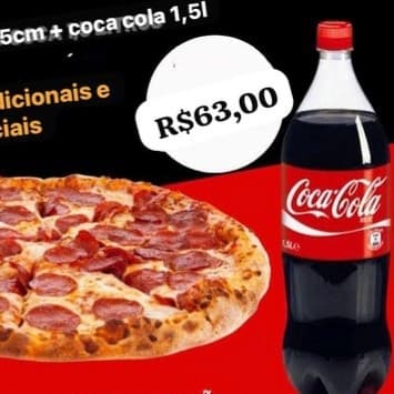 Pizza grande 35 cm + coca cola de 1,5l
